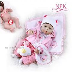 TIOZONEY - NPK-Muñeca reborn de silicona para niñas juguete de baño de 56CM..