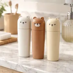 GENERICO - Set Porta Cepillos De Dientes Vaso Estuche Viaje Diseño Oso