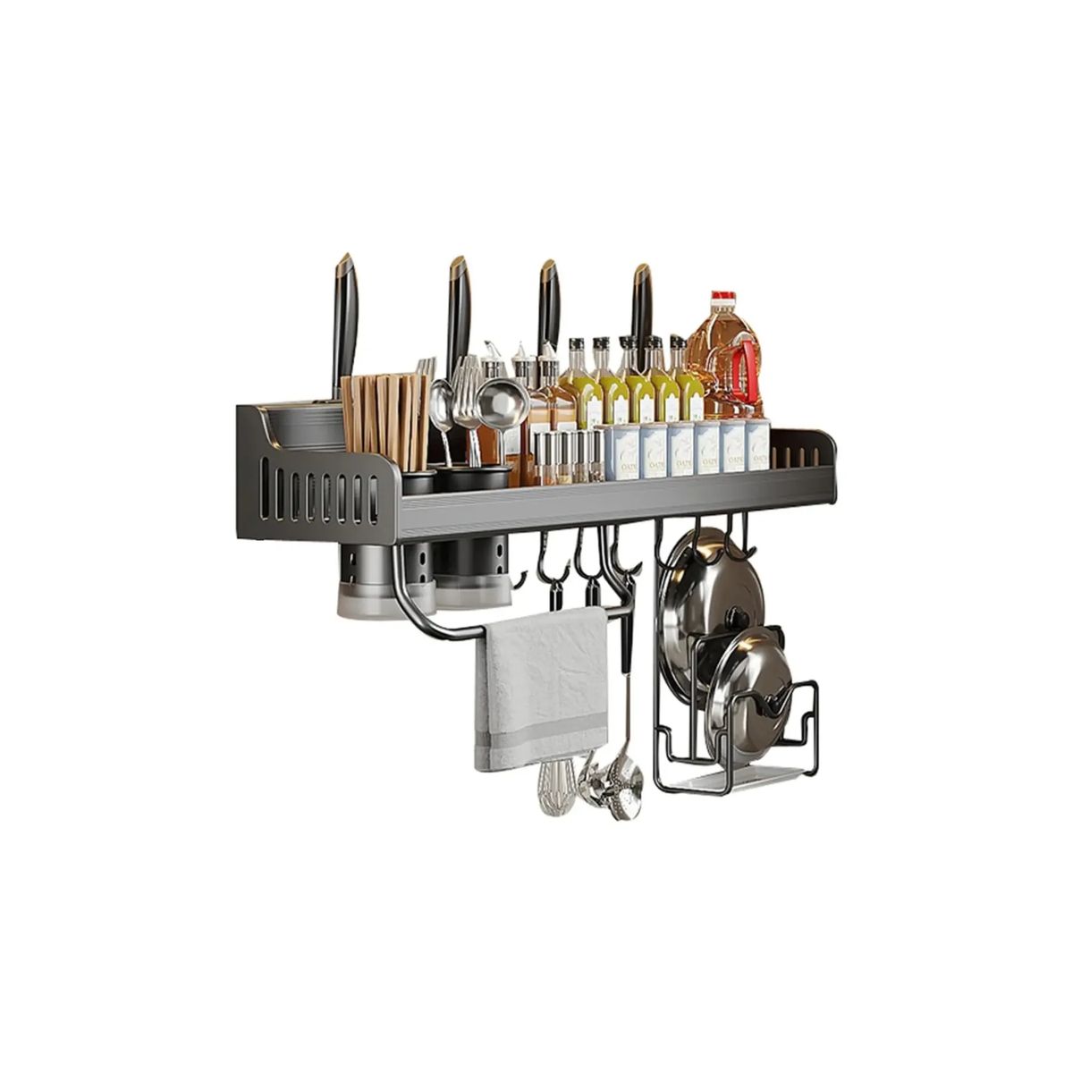 GENERICO - Organizador De Cocina De Pared Soporte Para Utensilios Acero