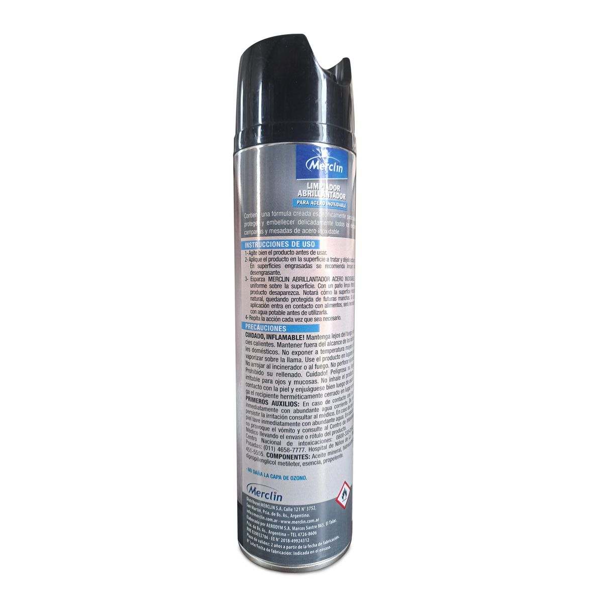GENERICO - Limpiador abrillantador para acero inoxidable aerosol 360ml  Merclin