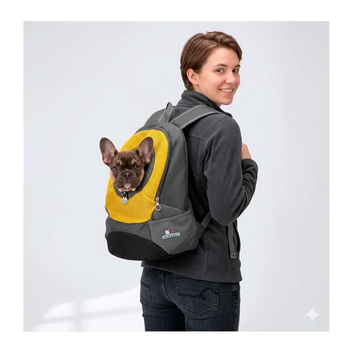 ESHOPANGIE - Mochila Transportadora Mascota Perros Gatos Malla Respirable