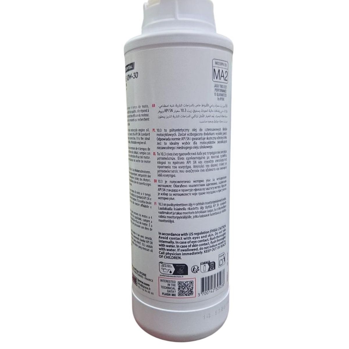 GENERICO - Aceite de Moto 10w 30 Semi Sintetico Ipone Essencial 1L 4T