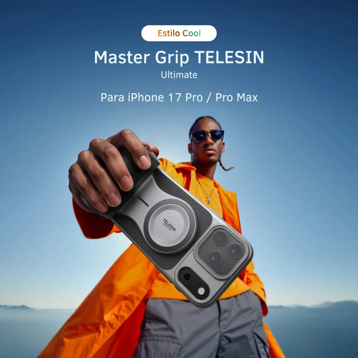 TELESIN - Master Grip Magsafe para iPhone 17 Pro MAX Carga Inalámbrica