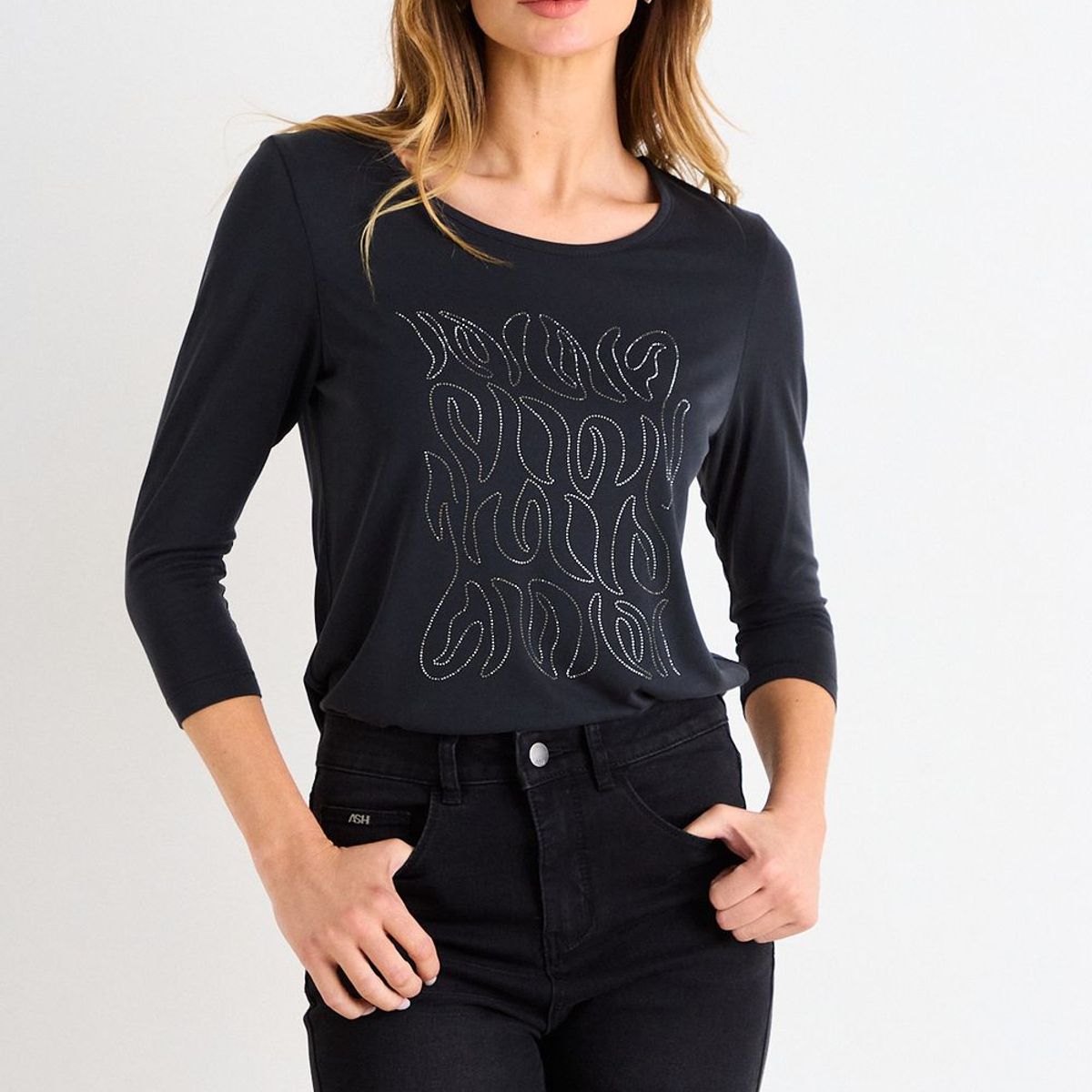 ASH - Polera Focalizada Mujer Negro Ash