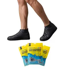 GENERICO - Pack x3 Cubre Zapatos Impermeables de Silicona Talla L Negro