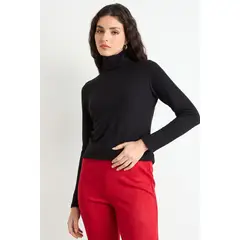 ASH - Polera Manga Larga Mujer Negro