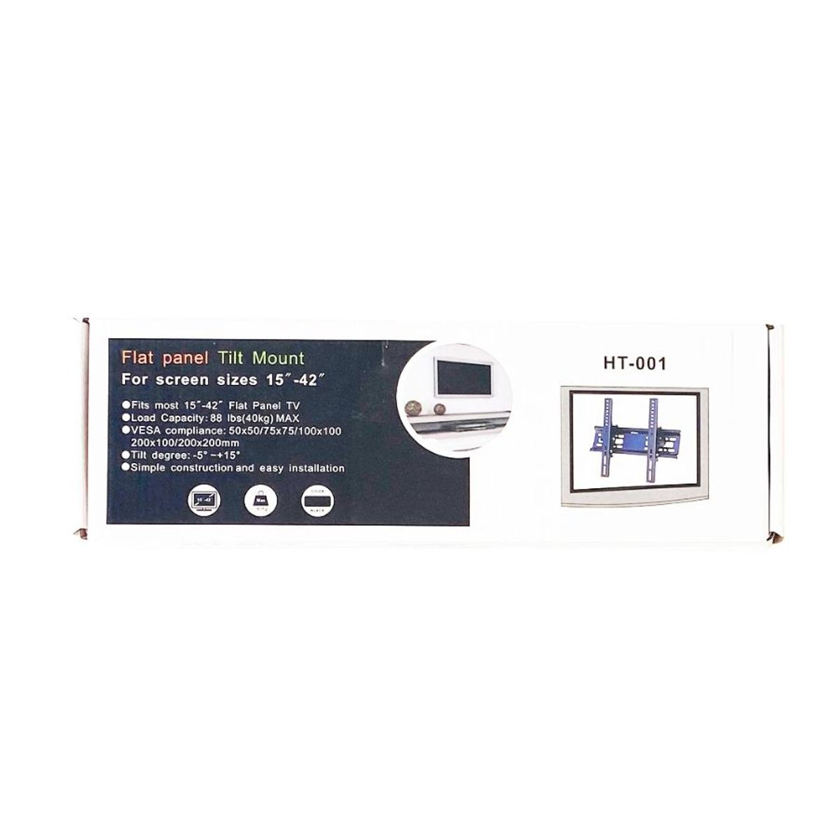 GENERICO - Soporte De Pared Inclinable HT-001  Para Pantallas Planas TV 15” 42”