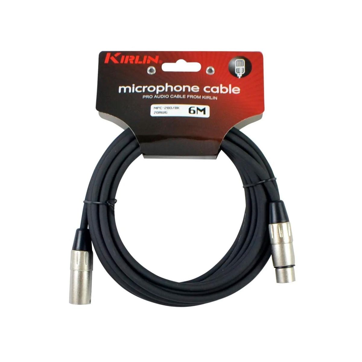 KIRLIN - Cable Micrófono XLR 6 Metros Kirlin MPC280 BK
