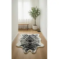 TERRA ESTILO - Alfombra Bajada de Cama Print Cebra