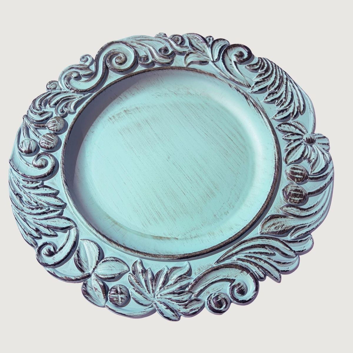 TERRA ESTILO - 6 Platos Base Decorativos Griego Turquesa