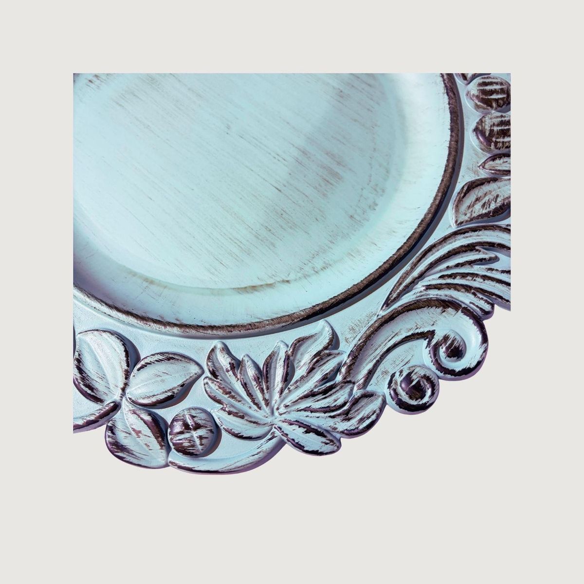 TERRA ESTILO - 6 Platos Base Decorativos Griego Turquesa