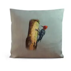REINVENTARTE - Funda de cojín Carpintero Magallanico Macho Beige - No incluye relleno