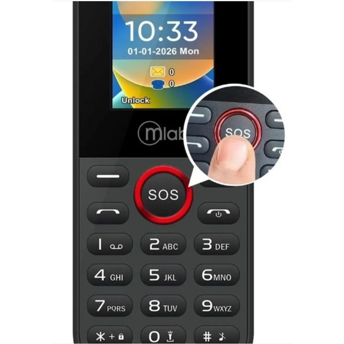 MLAB - Teléfono Celular Senior MLAB cod 9556 Negro