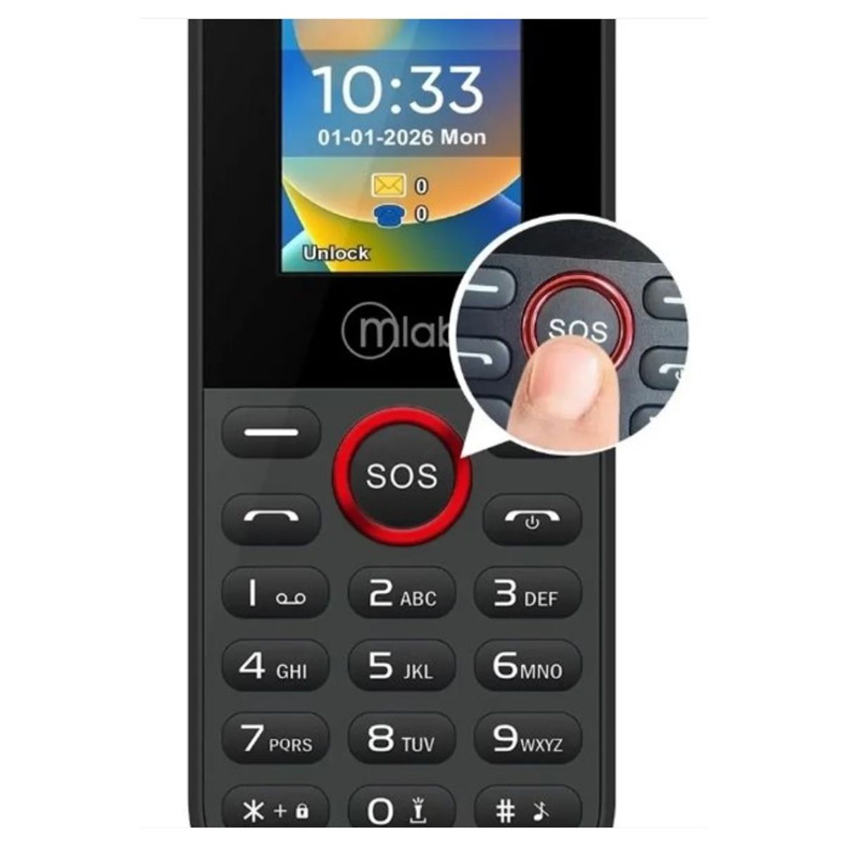 MLAB - Teléfono Celular Senior MLAB cod 9556 Negro