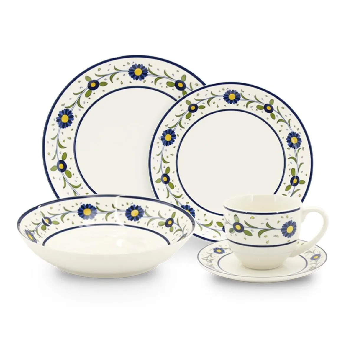 HALLEN - Juego De Vajilla 30 Piezas Porcelana Fiesole Hallen