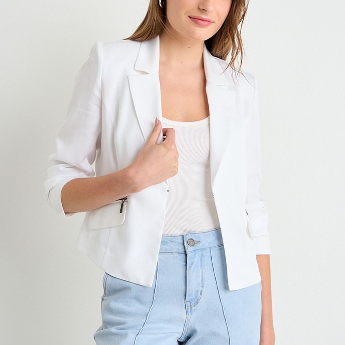 IO - Blazer Liso Mujer Crudo Io
