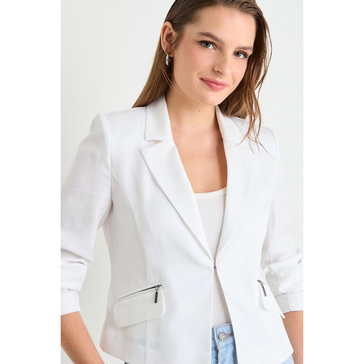 IO - Blazer Liso Mujer Crudo Io