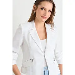 IO - Blazer Liso Mujer Crudo