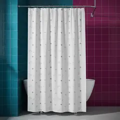 GENERICO - Cortina De Baño Peva 180x180cm Diseño Moderno Con Ganchos