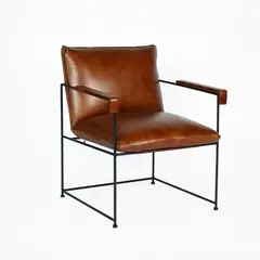 NECTAR - Sitial Borja de Cuero Natural Top Grain Caramelo 58x69x84 cm