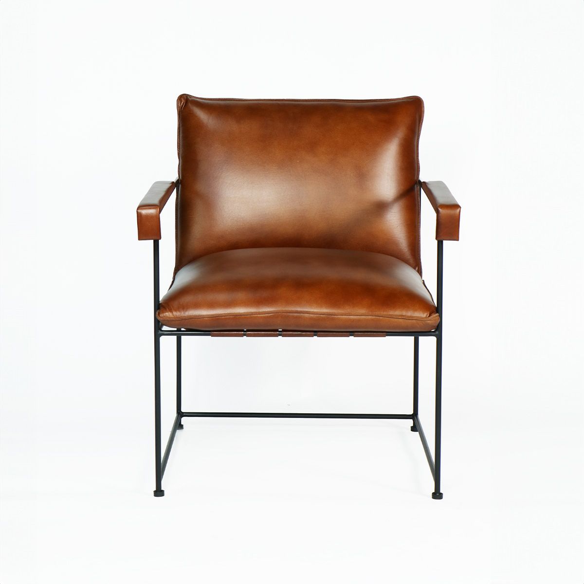 NECTAR - Sitial Borja de Cuero Natural Top Grain Caramelo 58x69x84 cm