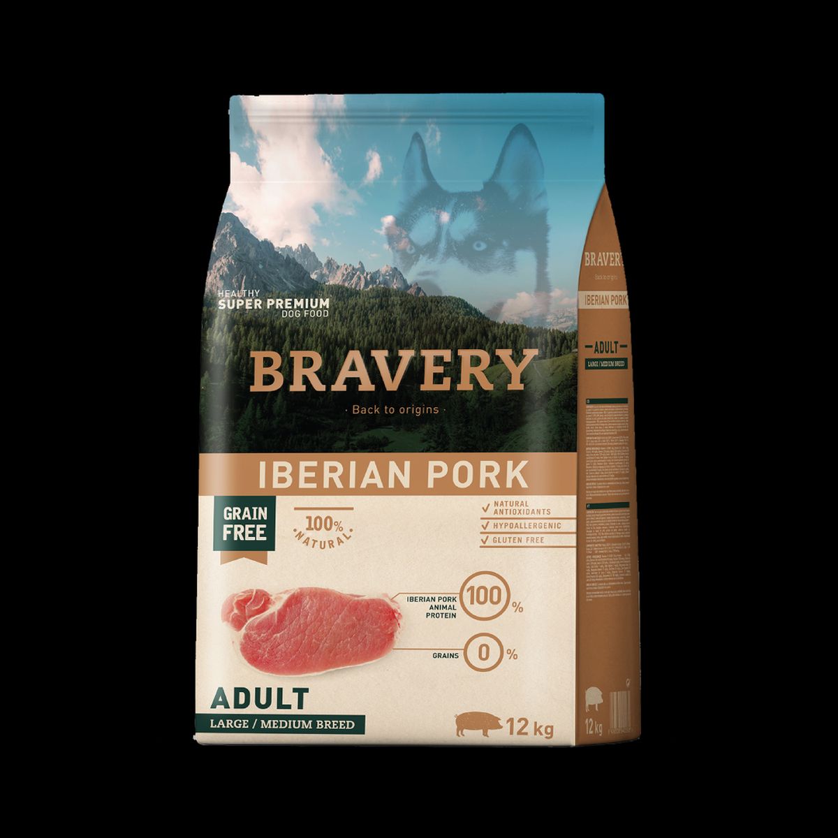 BRAVERY - Bravery Iberian Pork Adult Razas Medianas Grandes 12 kg