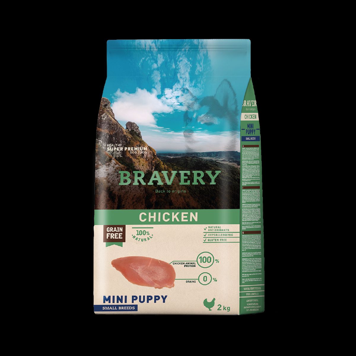 BRAVERY - Bravery Chicken Puppy Razas Pequeñas 2 kg Perro