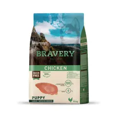BRAVERY - Chicken Puppy Razas Medianas Grandes 4 kg