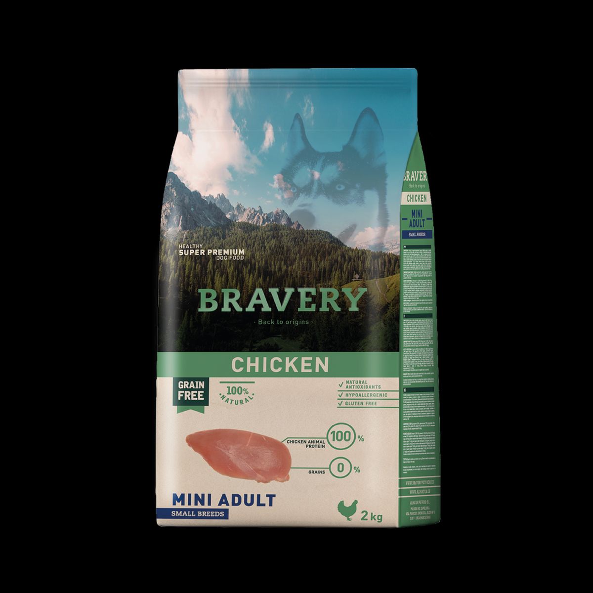 BRAVERY - Bravery Chicken Adult Razas Pequeñas 2 kg Perro