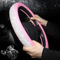 GENERICO - Funda cubre volante universal rosa para auto