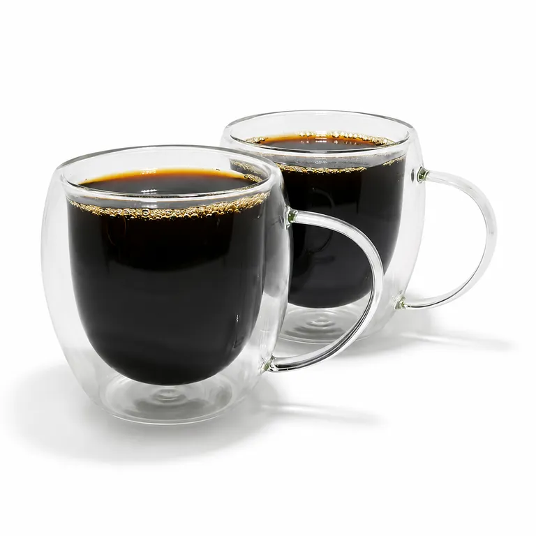 SET 2 TAZAS AMERICANO DOBLE PARED VIDRIO BOROSILICATO 250ML