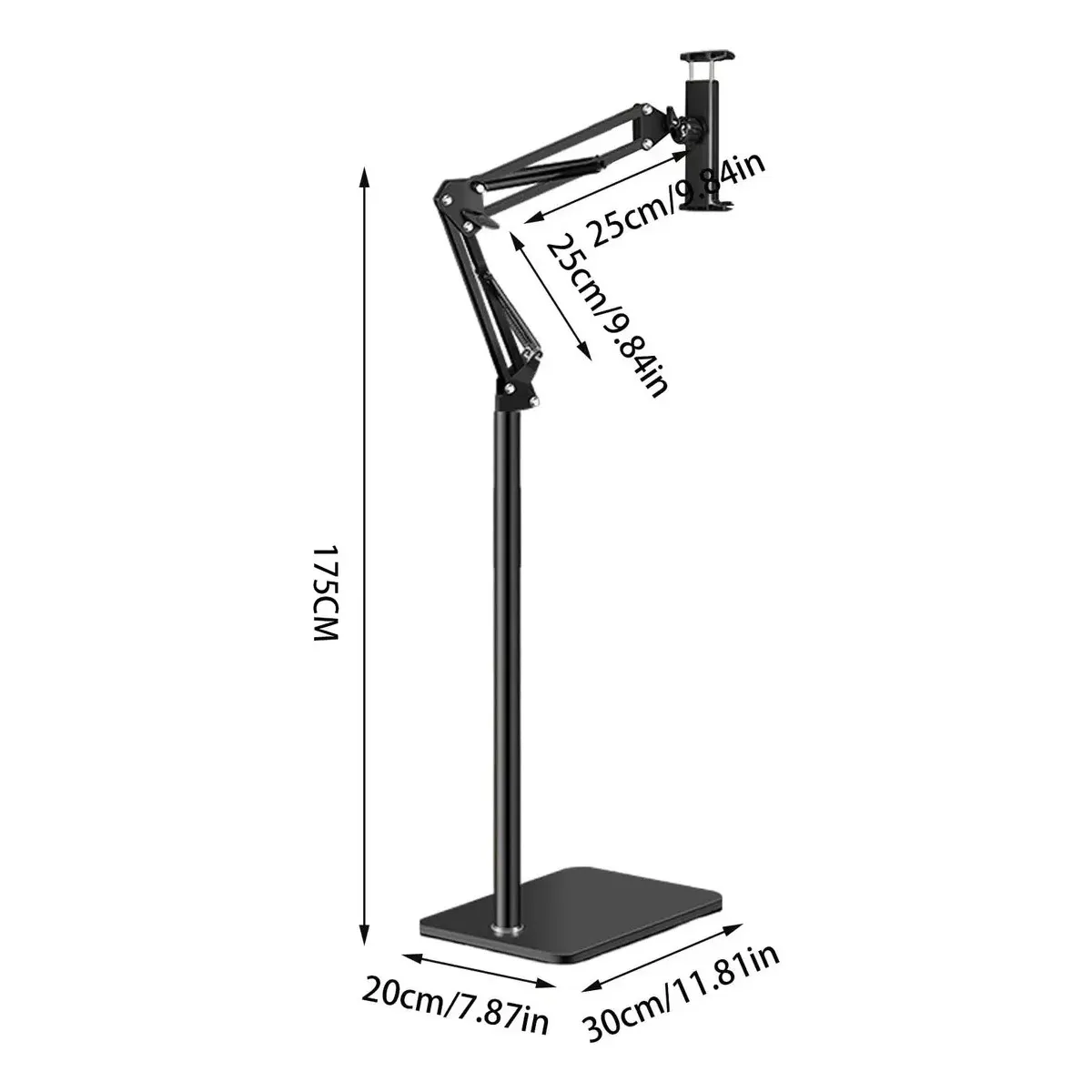GENERICO - Soporte De Suelo En Voladizo Para Teléfonotablet 175cm Negro BELUG