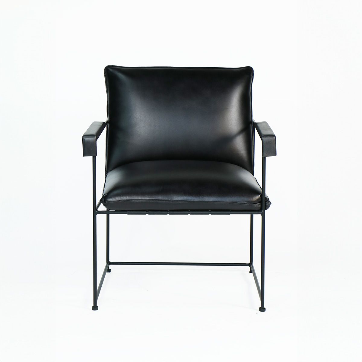 NECTAR - Sitial Borja de Cuero Natural Top Grain Negro 58x69x84 cm