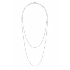 GENERICO - Collar Mostacillas Plata 925 81 cms largo