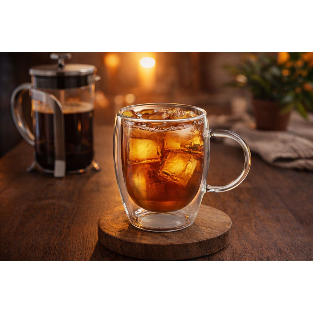 KITCHENWARE - SET 2 TAZAS ICE TEA DOBLE PARED BOROSILICATO 350ML
