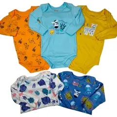 TEDMIMAK - Set 5 Bodys Manga Larga 36 Meses Animalitos