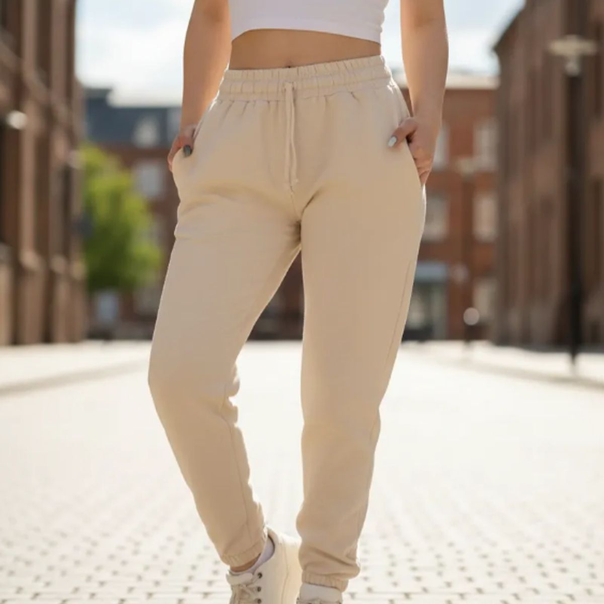 AGW - Pantalon Buzo Con Puño 100% Algodón Mujer