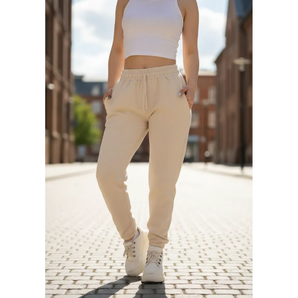 AGW - Pantalon Buzo Con Puño 100% Algodón Mujer