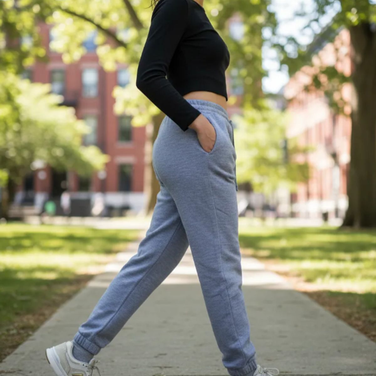 AGW - Pantalon Buzo Con Puño 100% Algodón Mujer