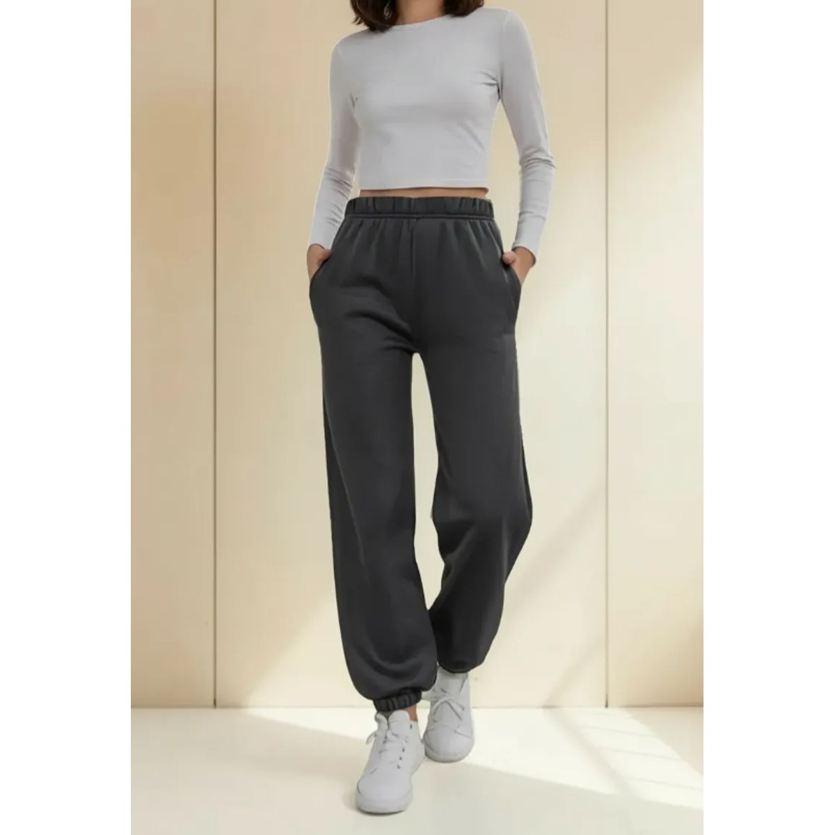 AGW - Pantalon Buzo Con Puño 100% Algodón Mujer