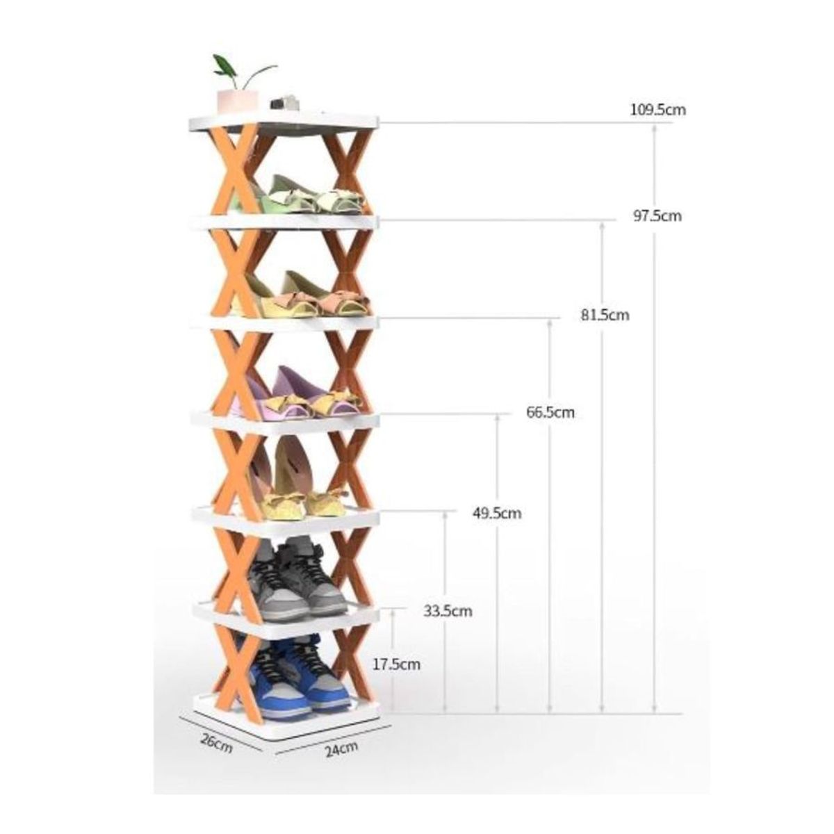GENERICO - Zapatero Vertical Plegable De Plástico Desmontable