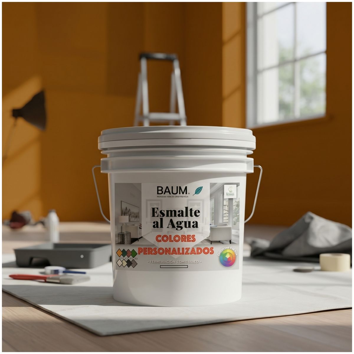 BAUM - TINETA PINTURA ESMALTE AL AGUA - MARRON 19-D - PINTURASPROFESIONALES CHILE