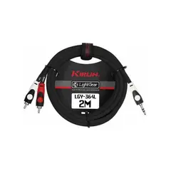KIRLIN - Cable de Audio 3,5 ST a 2 RCA 2 Metros LGY364L-BK