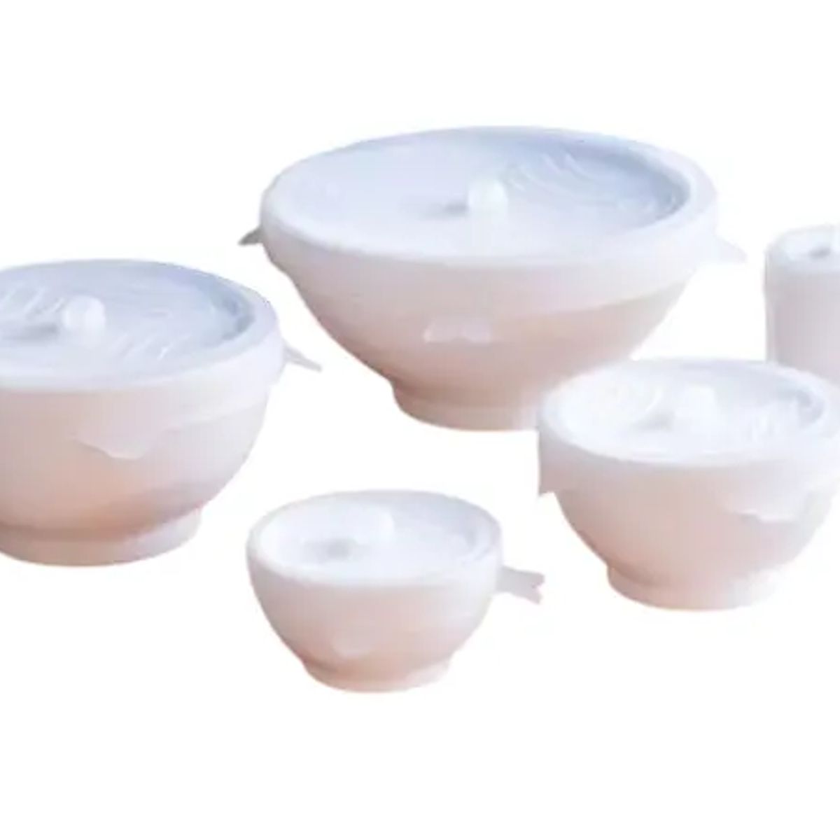 GENERICO - Set 5 Tapas De Silicona Elásticas Ajustables Reutilizables