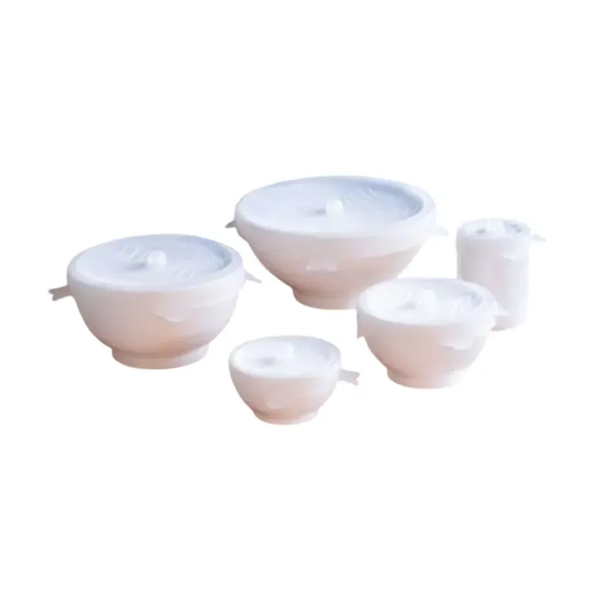 GENERICO - Set 5 Tapas De Silicona Elásticas Ajustables Reutilizables