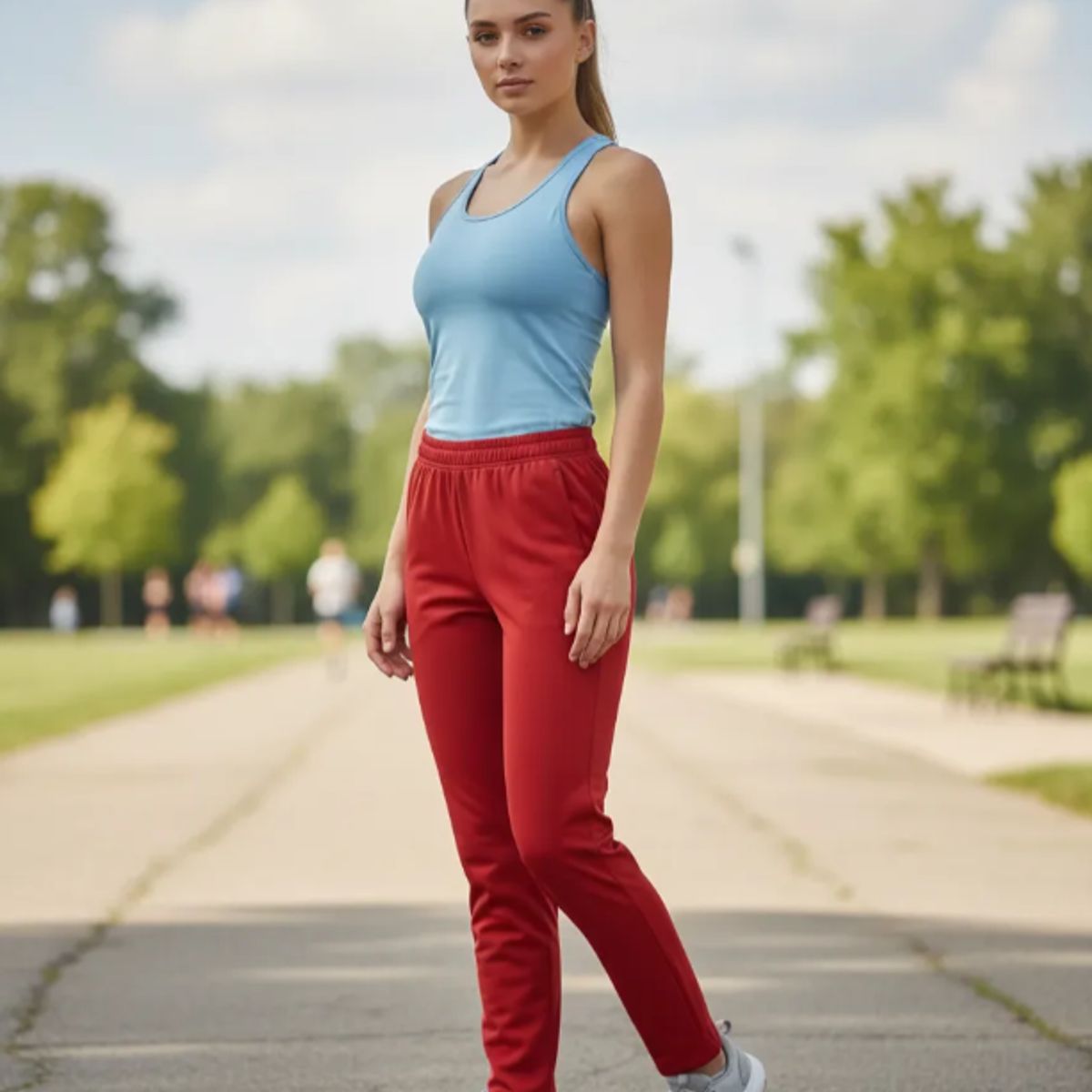 AGW - Pantalón Buzo Recto 100% Algodón Mujer