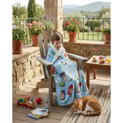 GENERICO - Manta Polar con Reverso Sherpa 127 x 152 cm Diseño Estampado