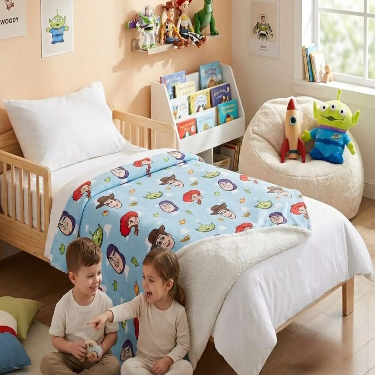 GENERICO - Manta Polar con Reverso Sherpa 127 x 152 cm Diseño Estampado