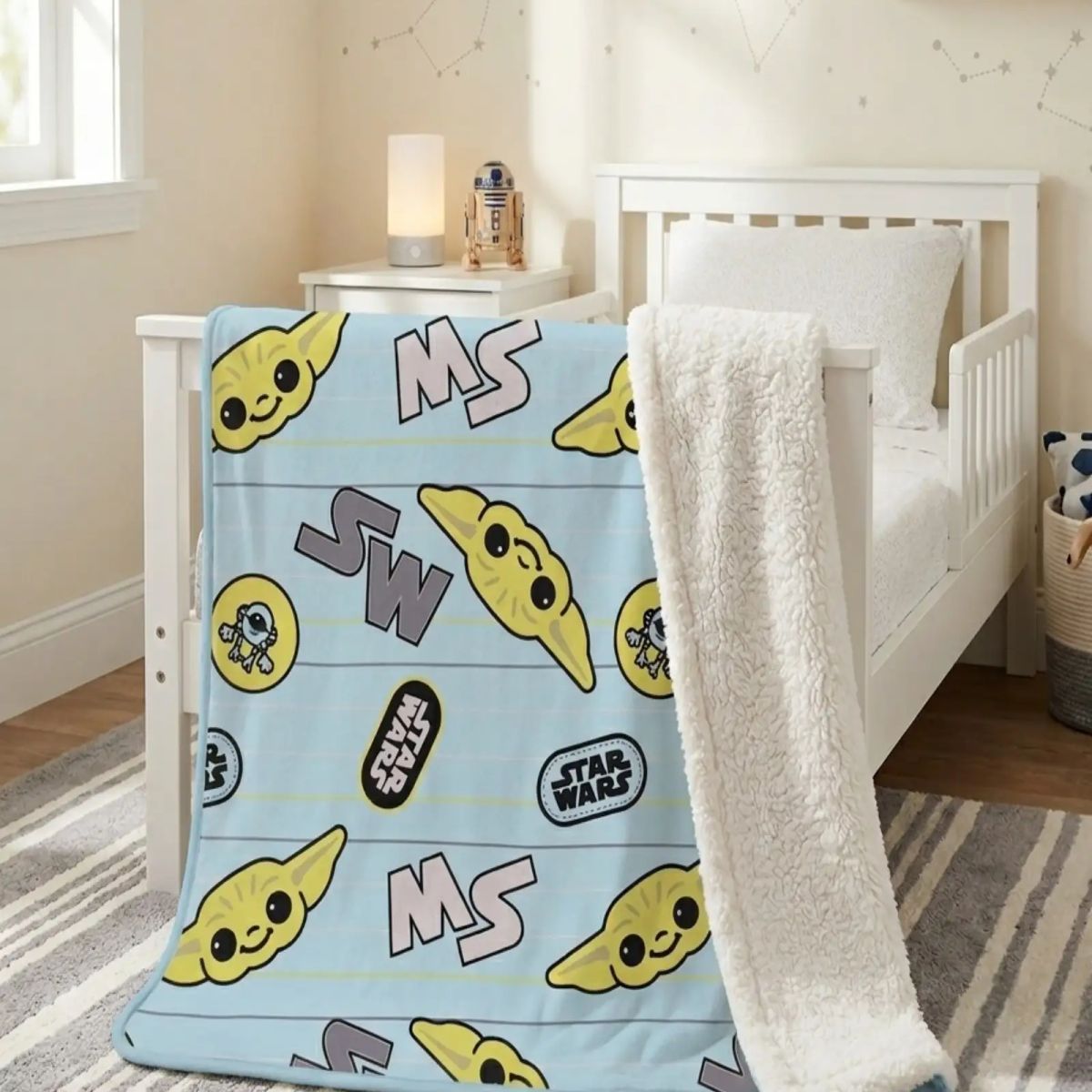 GENERICO - Manta Polar con Reverso Sherpa 127 x 152 cm Diseño Estampado