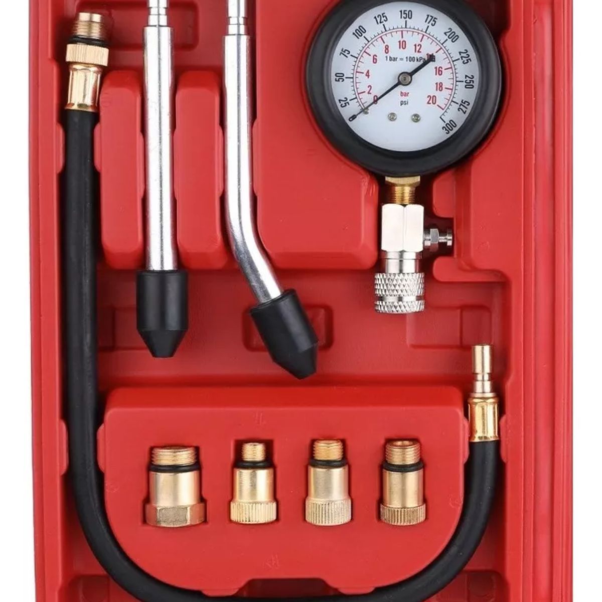 GENERICO - Kit Medidor De Compresión Motor Auto Moto Cilindro 300psi